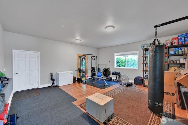 17325 Topaz Loop SE, Yelm, WA 98597 - exercise room with wood finished floors