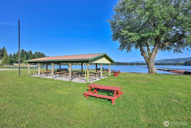 17325 Topaz Loop SE, Yelm, WA 98597 - view of community featuring a yard, a water view, and a gazebo