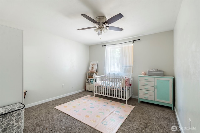 253 Kruger Rd Unit B, Onalaska, WA 98570 - bedroom with carpet floors, a crib, and ceiling fan