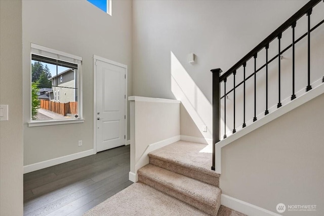 16311 5th Dr SE, Bothell, WA 98012 - staircase with a high ceiling and wood finished floors