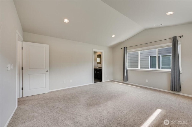 16311 5th Dr SE, Bothell, WA 98012 - unfurnished room featuring carpet, vaulted ceiling, and recessed lighting