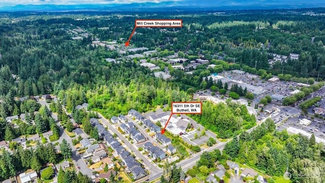 16311 5th Dr SE, Bothell, WA 98012 - aerial view of property and surrounding area featuring a forest