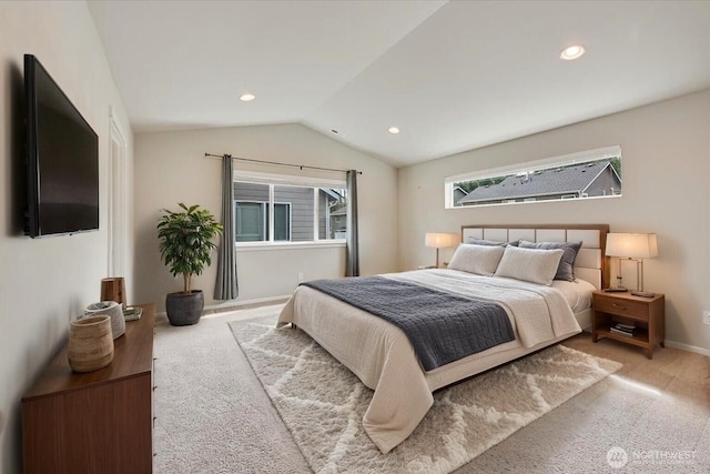 16311 5th Dr SE, Bothell, WA 98012 - bedroom with carpet floors, vaulted ceiling, and recessed lighting