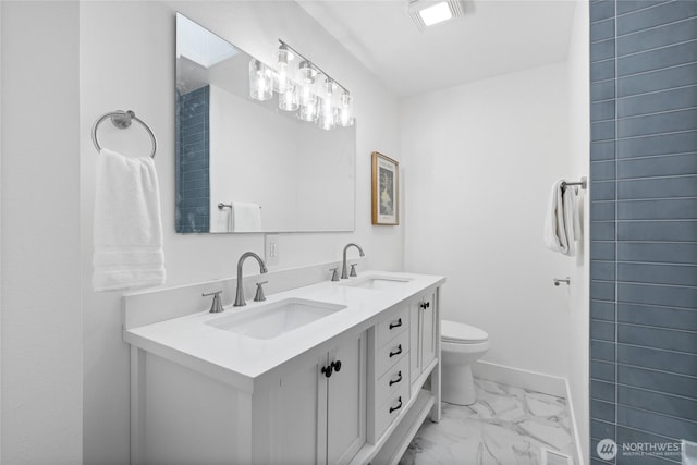 824 SW 301st Pl, Federal Way, WA 98023 - bathroom featuring marble finish flooring and double vanity