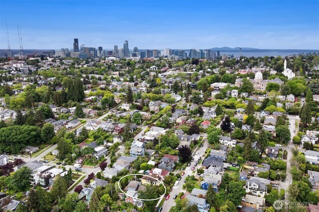 2433 E Valley St, Seattle, WA 98112 - aerial view of property and surrounding area with skyline
