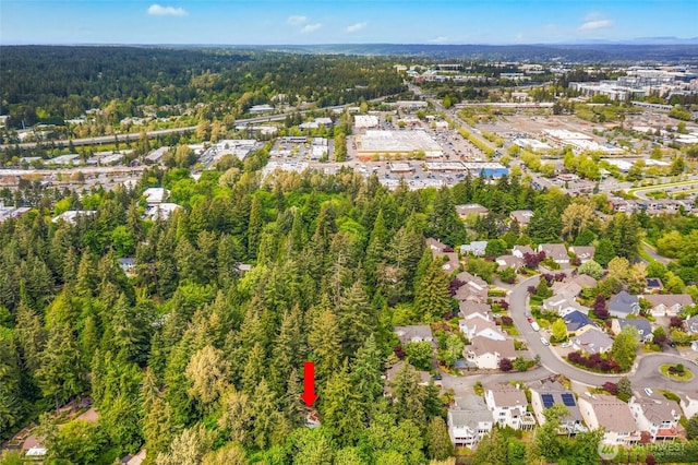 14460 NE 16th Pl, Bellevue, WA 98007 - aerial overview of property's location with a heavily wooded area