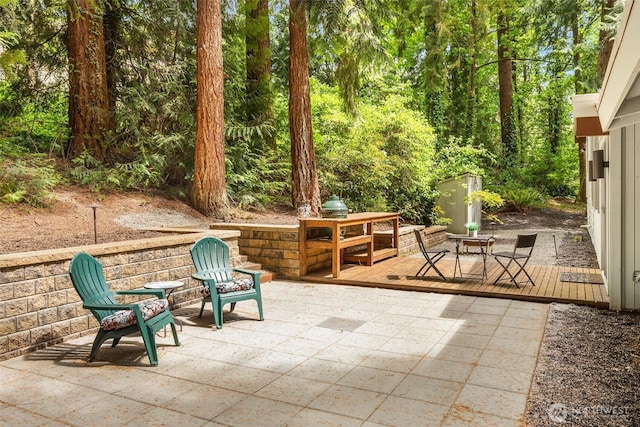 14460 NE 16th Pl, Bellevue, WA 98007 - view of patio with a wooden deck