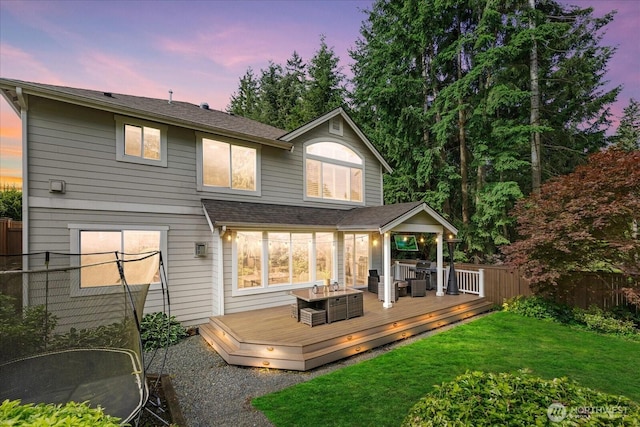 8132 NE 117th Pl, Kirkland, WA 98034 - rear view of house with a wooden deck and a shingled roof