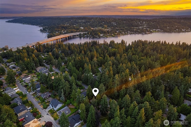 10801 SE 28th St, Bellevue, WA 98004 - aerial overview of property's location with a nearby body of water and a notable bridge