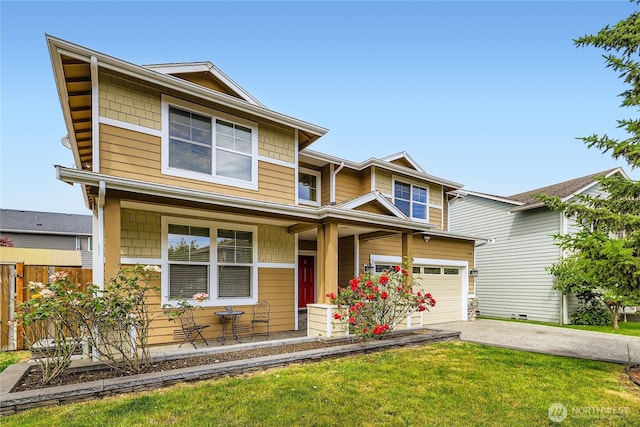 3205 179th Pl SE, Bothell, WA 98012 - view of front facade featuring asphalt driveway, covered porch, and an attached garage