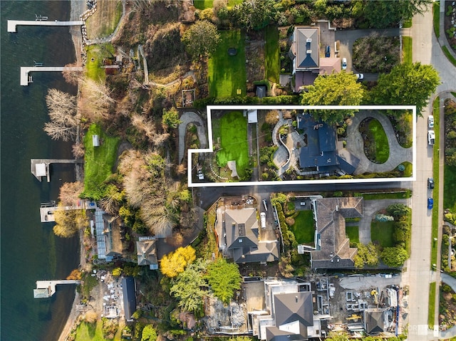 6405 NE Windermere Rd, Seattle, WA 98105 - aerial overview of property's location with property parcel outlined and a large body of water