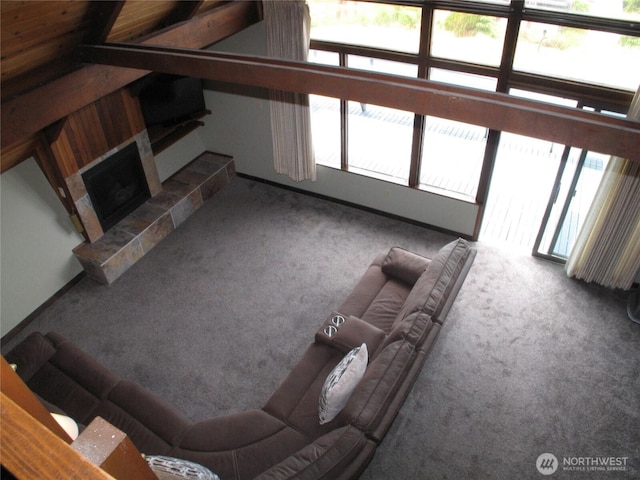 33610 J Pl, Ocean Park, WA 98640 - carpeted living area with healthy amount of natural light and a fireplace