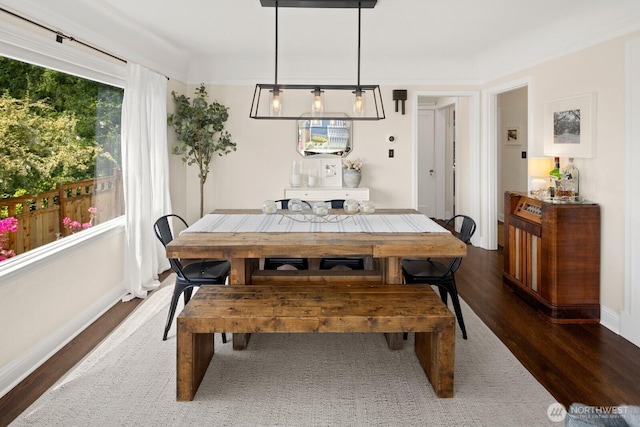 4106 SW Kenyon St, Seattle, WA 98136 - dining space with dark wood-type flooring