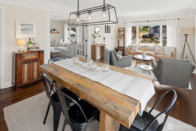 4106 SW Kenyon St, Seattle, WA 98136 - dining area with dark wood-style flooring and french doors