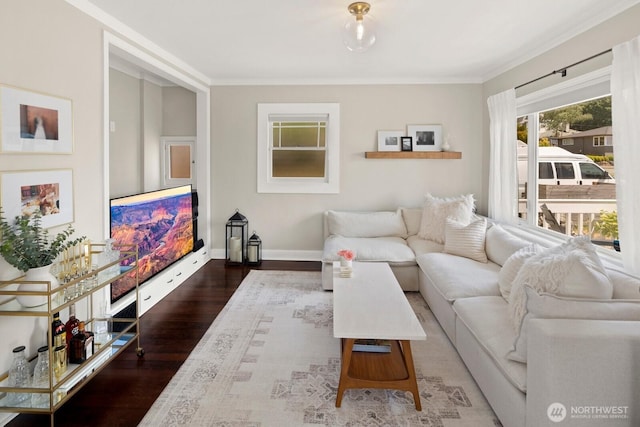 4106 SW Kenyon St, Seattle, WA 98136 - living area with wood finished floors and crown molding
