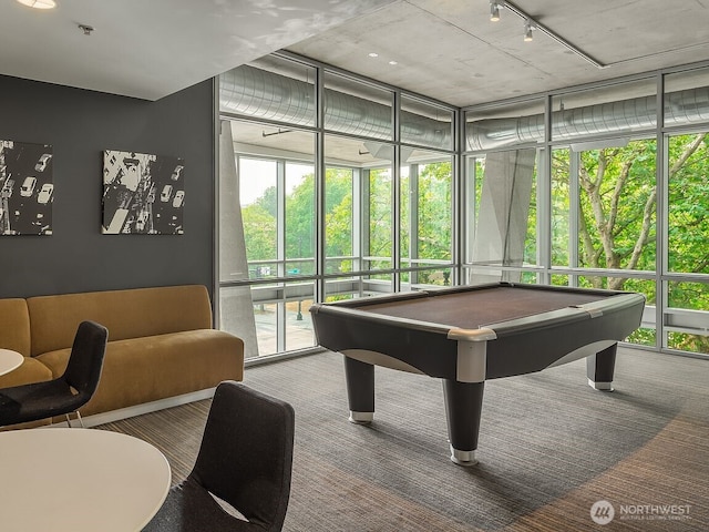 500 Mercer St Unit R325, Seattle, WA 98109 - playroom featuring track lighting, carpet floors, and pool table