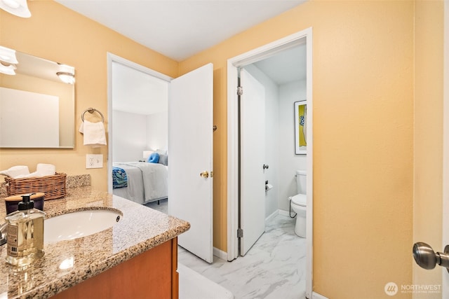 9522 1st Ave NE Unit B6, Seattle, WA 98115 - ensuite bathroom with marble look tiles and vanity