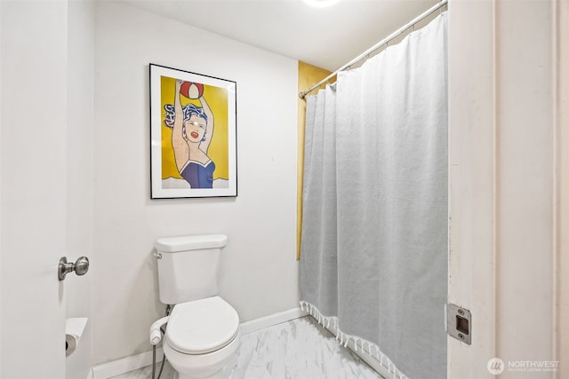 9522 1st Ave NE Unit B6, Seattle, WA 98115 - bathroom featuring marble finish floors and a shower with curtain