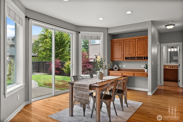 32216 Bruckners Way, Black Diamond, WA 98010 - dining room featuring light wood-type flooring and recessed lighting
