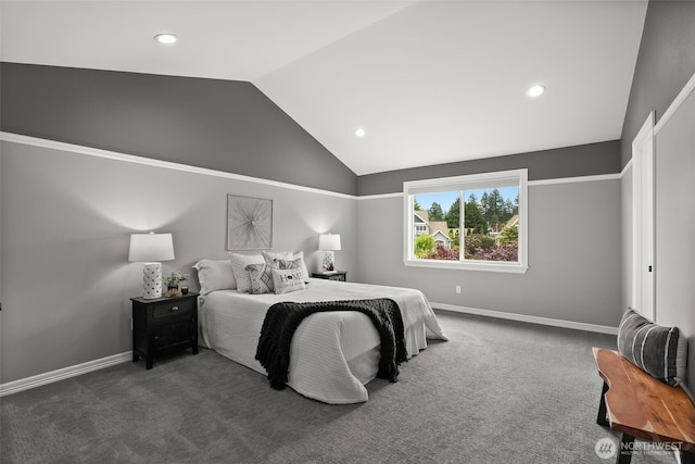 32216 Bruckners Way, Black Diamond, WA 98010 - carpeted bedroom with lofted ceiling and recessed lighting