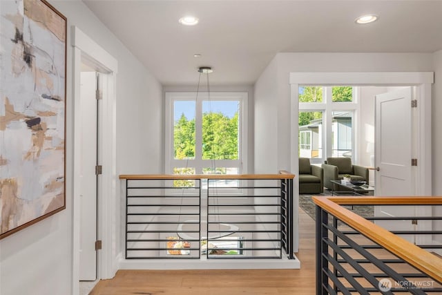 21025 SE 80th St, Issaquah, WA 98027 - hall featuring wood finished floors and recessed lighting