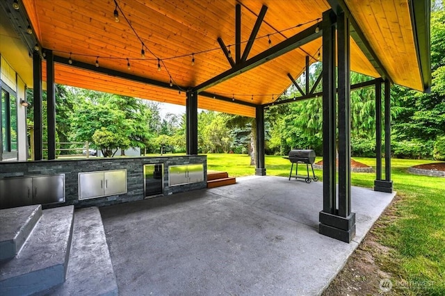 5109S 364th St, Auburn, WA 98001 - view of patio featuring area for grilling, a gazebo, and beverage cooler