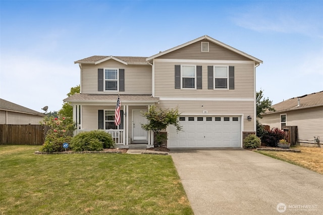 1105 Nunnally Ave NW, Orting, WA 98360 - traditional-style home featuring a garage, concrete driveway, covered porch, and a shingled roof