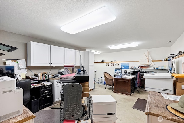 134 Robin Ln, Port Ludlow, WA 98365 - home office featuring concrete floors and a textured ceiling
