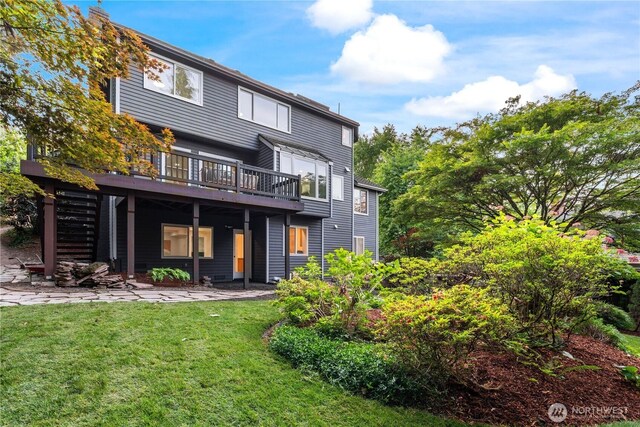 3696 169th Ave NE, Bellevue, WA 98008 - back of house featuring a deck, stairway, and a yard