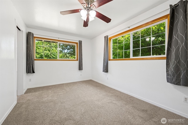 262 Falls Rd, Randle, WA 98377 - unfurnished room with plenty of natural light, carpet, and a ceiling fan