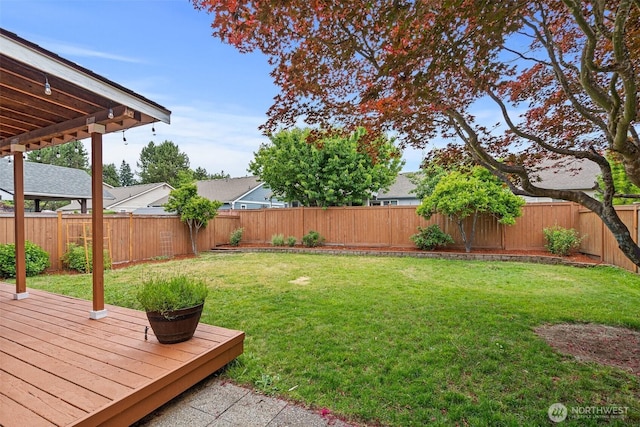 5411 Komachin Loop SE, Lacey, WA 98513 - fenced backyard featuring a deck