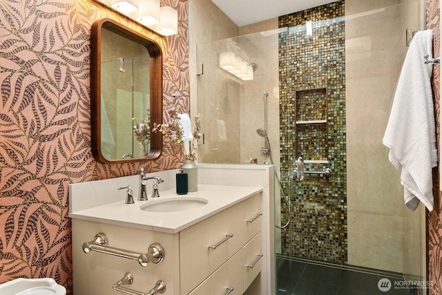 12238 9th Ave NW, Seattle, WA 98177 - full bathroom featuring a shower stall, vanity, and a bidet