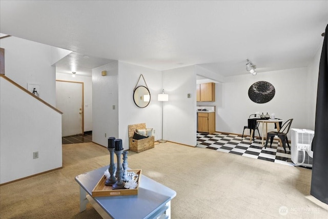 7634 Shilohwood Pl NW, Bremerton, WA 98311 - living area featuring stairs and light carpet