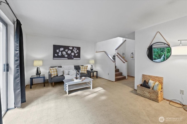 7634 Shilohwood Pl NW, Bremerton, WA 98311 - living room with carpet flooring and stairway