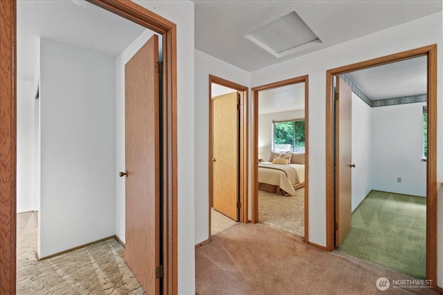 7634 Shilohwood Pl NW, Bremerton, WA 98311 - corridor featuring carpet and attic access