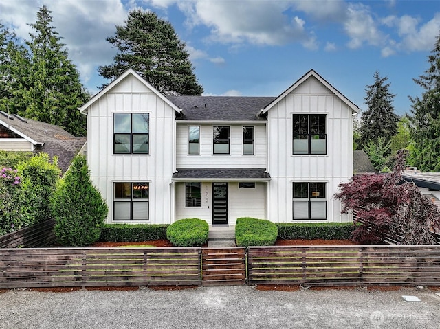 10702 39th Ave NE, Seattle, WA 98125 - modern farmhouse style home featuring board and batten siding and a shingled roof