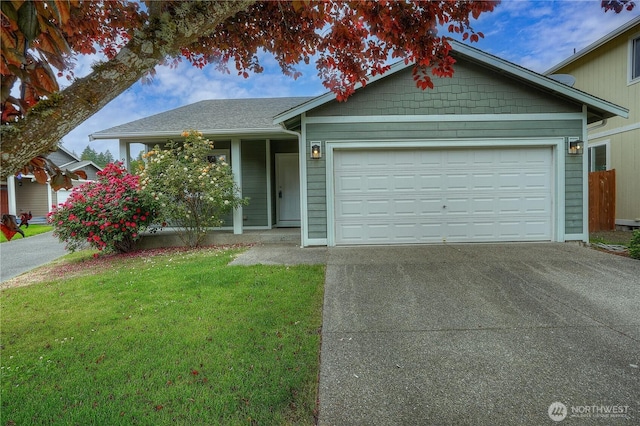 20614 6th Avenue Ct E, Spanaway, WA 98387 - ranch-style house with driveway, a garage, and a front yard