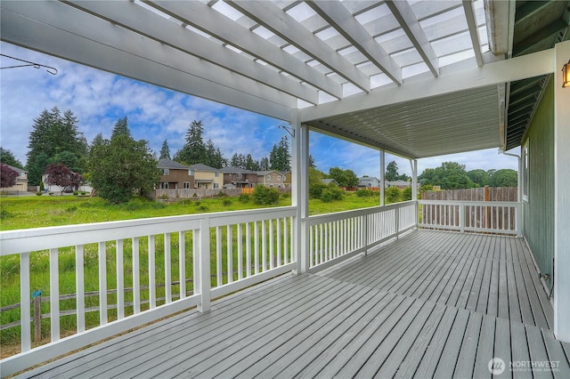 20614 6th Avenue Ct E, Spanaway, WA 98387 - wooden terrace with a lawn and a residential view