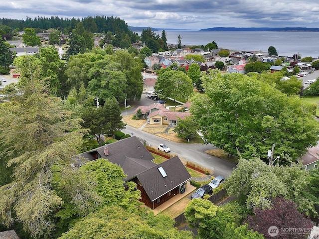 121 4th St, Langley, WA 98260 - aerial view of residential area with a nearby body of water