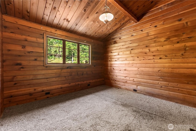 19834 State Route 20, Twisp, WA 98856 - spare room featuring wood ceiling, carpet, wooden walls, and a relaxing sauna