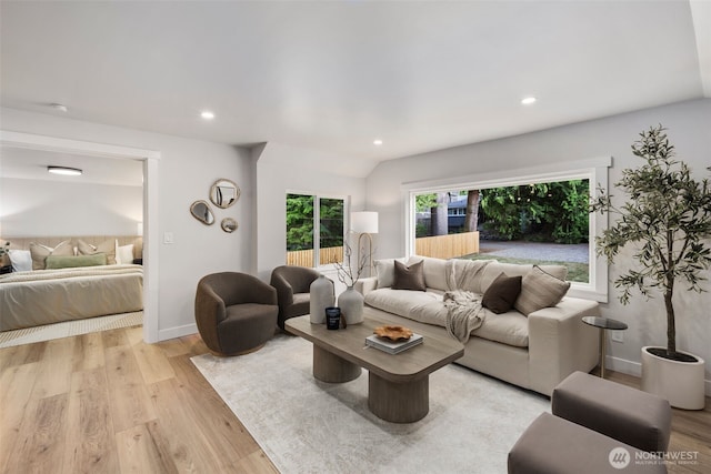840 NE 100th St Unit A, Seattle, WA 98125 - living room with light wood-style floors and recessed lighting