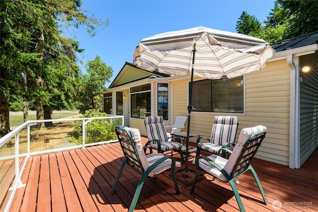 7717 176th Ave SW, Longbranch, WA 98351 - wooden terrace with a sunroom