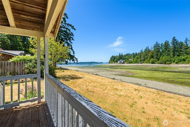 7717 176th Ave SW, Longbranch, WA 98351 - deck featuring a water view and a yard