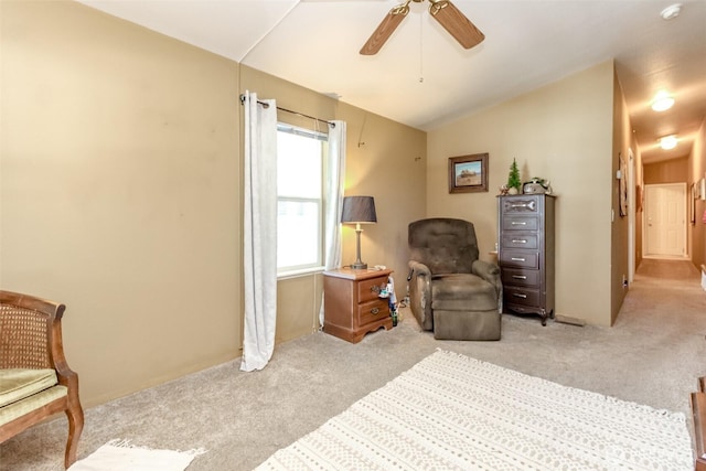 2101 S 324th St Unit 22, Federal Way, WA 98003 - sitting room with carpet floors, vaulted ceiling, and ceiling fan