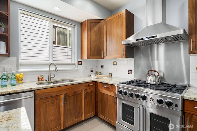 10113 SE 220th Pl, Kent, WA 98031 - kitchen with wall chimney exhaust hood, appliances with stainless steel finishes, and decorative backsplash