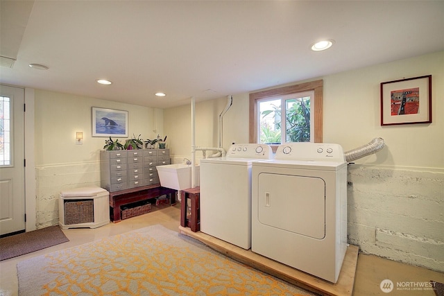 752 N 84th, Seattle, WA 98103 - washroom with separate washer and dryer and recessed lighting