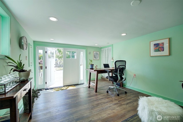 752 N 84th, Seattle, WA 98103 - office with recessed lighting and dark wood-style flooring