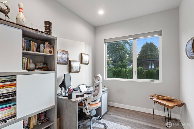 3108 92nd Ave NE, Clyde Hill, WA 98004 - office area featuring wood finished floors and recessed lighting