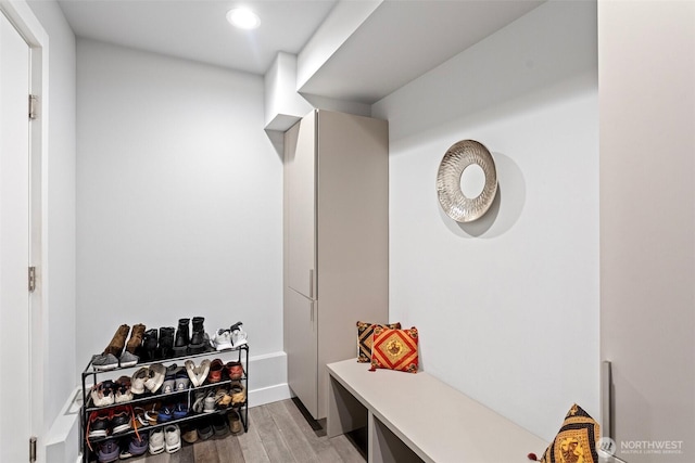 3108 92nd Ave NE, Clyde Hill, WA 98004 - mudroom featuring light wood-style flooring and recessed lighting