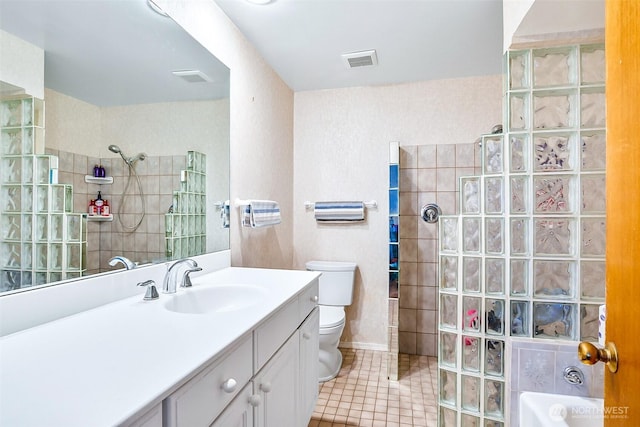 16906 13th Ave NW, Shoreline, WA 98177 - full bath featuring vanity, a walk in shower, tile patterned floors, and a bath